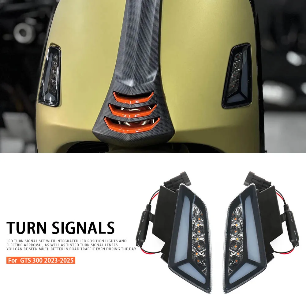 

New Front Rear Turn Signals Blinker Daytime Running LED Light Motorcycle Accessories For Vespa GTS 300 GTS300 2023 2024 2025