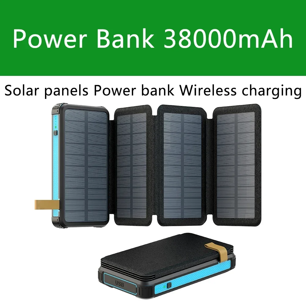 

Solar Power Bank Waterproof Outdoor Camping Portable Folding Solar Panels 5V 2A USB Output Sun Power For Phone Real capacity