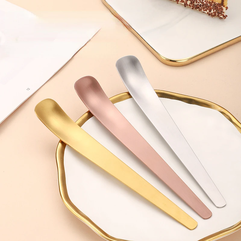 2/4/6pcs Flat Coffee Spoon 410 Stainless Steel Coffee Stirrers Tea Spoons Ice Cream Cake Dessert Spoon Bar Kitchen Tableware