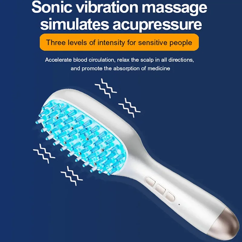 Electric Spray Massage Comb Red Blue Light Hair Growth Scalp Liquid Medicine Atomizing Comb Anti Hair Loss Vibration Head Scalp view 2