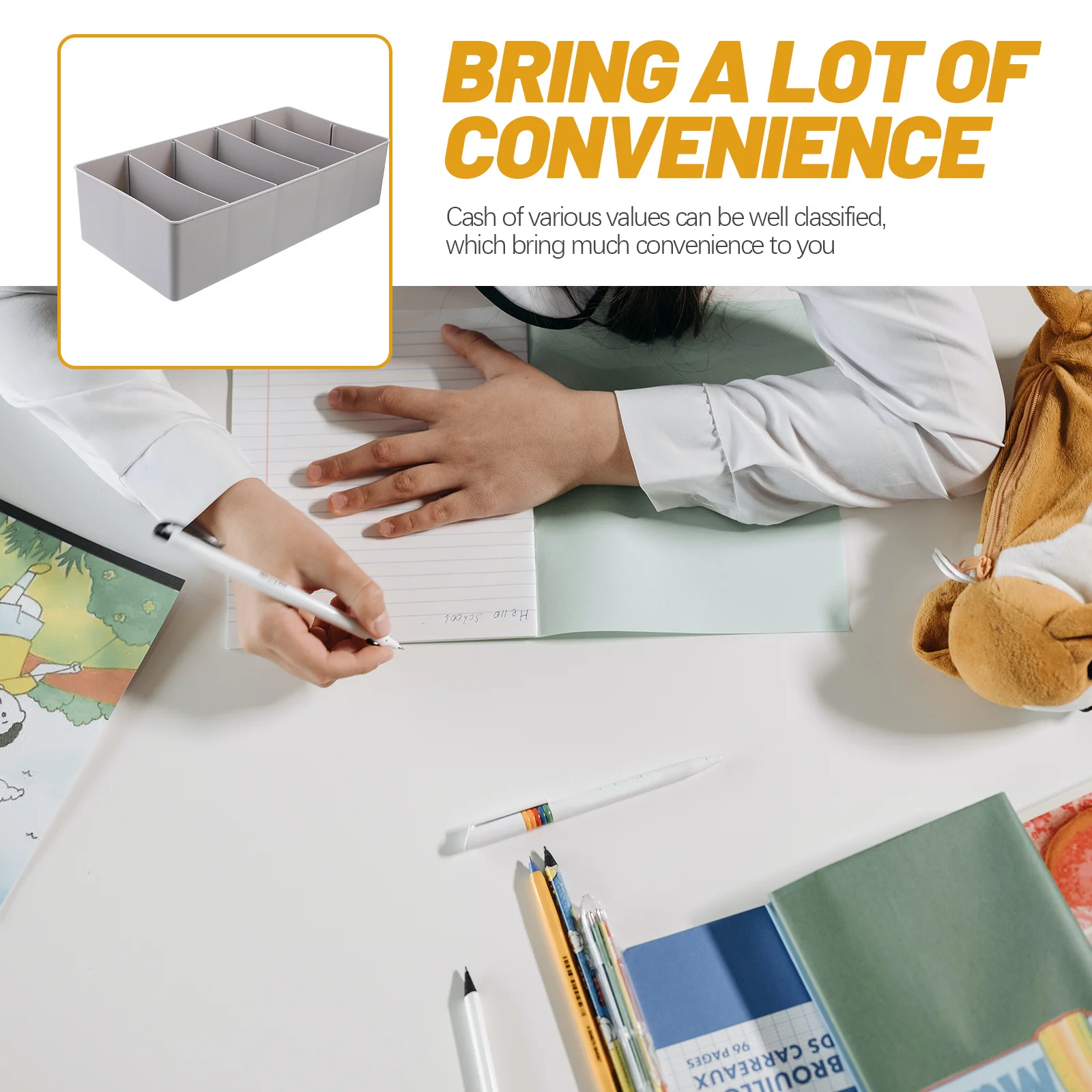 

Zero Money Grids Cash Register Insert Tray for Shops Counters Business Hall Cash Holder Money Tray Currency Till