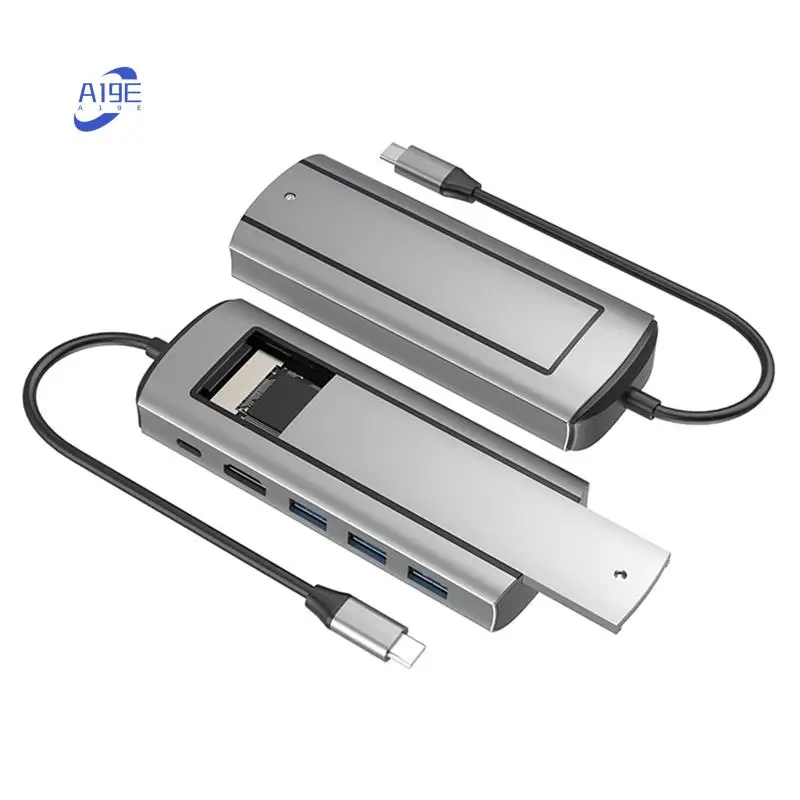 

A19E-6-In-1 M.2 SSD-концентратор USB C Док-станция с хранилищем дисков USB 3.0 типа C для совместимости — ноутбук для ноутбуков