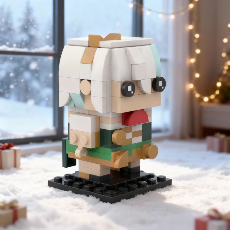 

154 детали MOC Brickheadz: Модель Сесилии Иммергрин, конструктор, архитектурные креативные игрушки, развивающие идеи, рождественские подарки, кирпичики