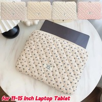 Flower Printed Laptop Sleeve Case Bag for Quilted Protective Laptop Case Computer Sleeve Clutches for 11-15 Inch Laptop Tablet