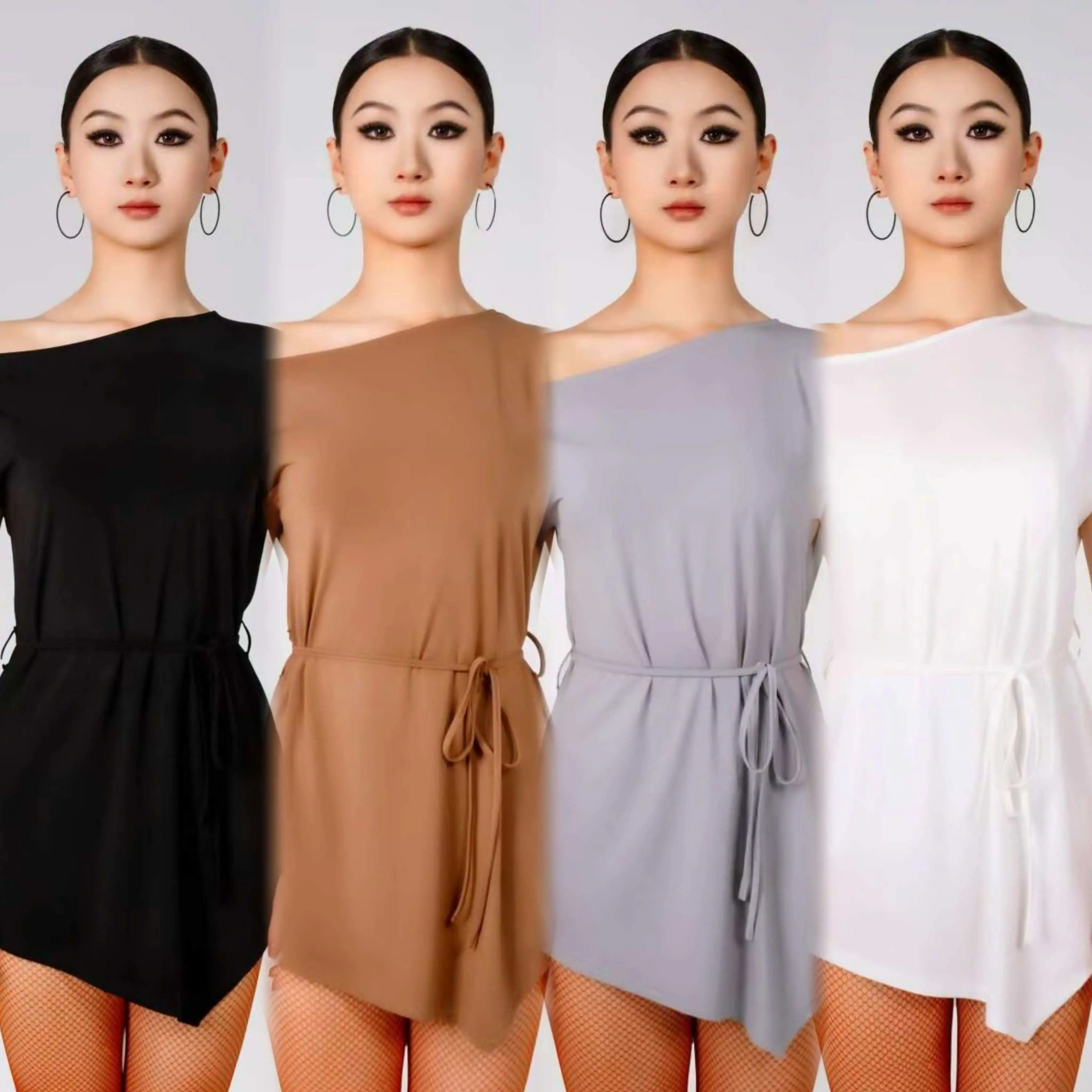 

Необычное свободное платье для латинских танцев, женская тренировочная одежда, летнее платье для румбы и самбы, тренировочное платье для современных танцев, танцевальная одежда для взрослых NV23609