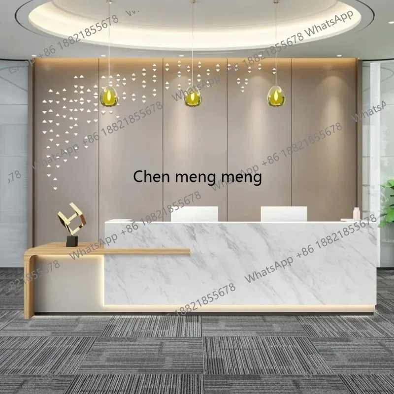 

hotel white reception counter light luxury cosmetic salon business counter elegant modern ресепшн салон красоты office furniture
