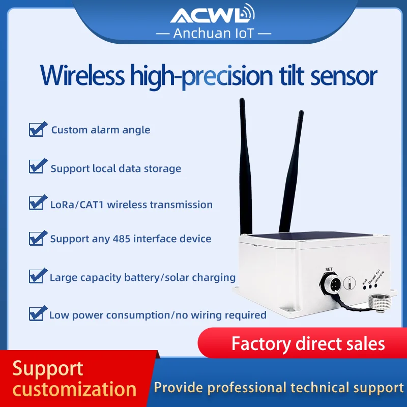 Dual-Axis Wireless Inclinometer AC108 for Geotechnical and Structural Control Instruments for Dams and Large Structures