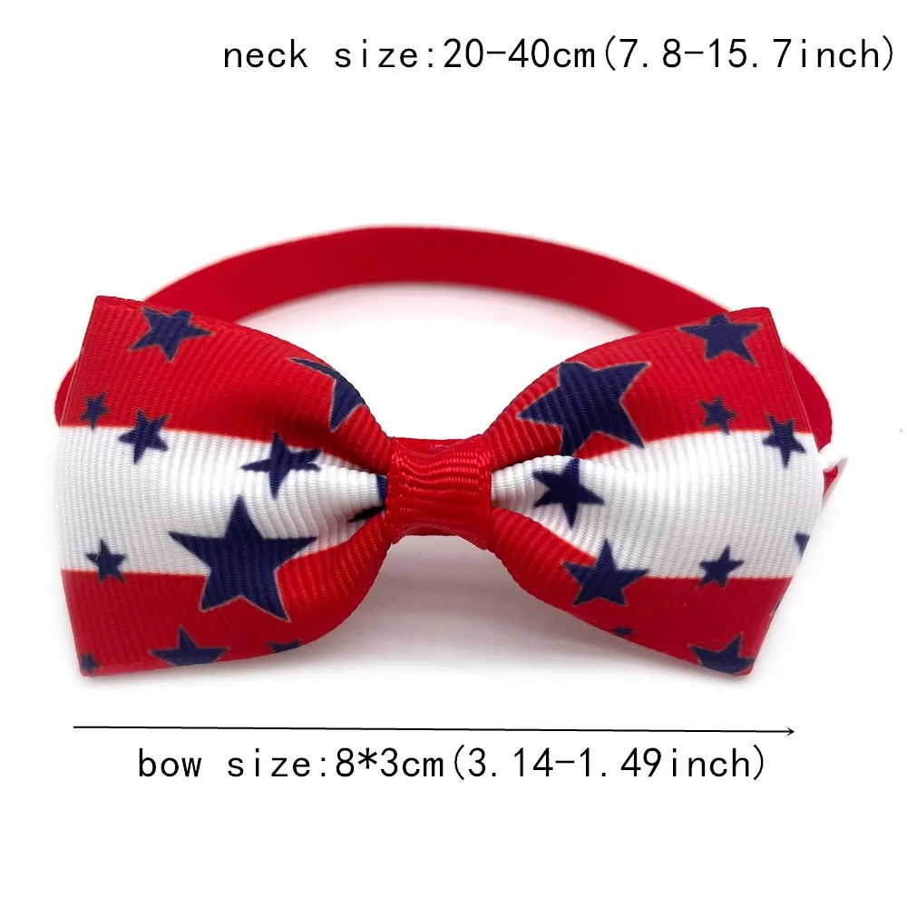 50/100pcs Pet American Independence Days Product Dog Bowties NeckTies 4th of July US Flag Style Small Dog ties Dog Grooming Bows