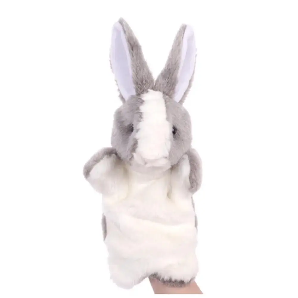 Juguetes de aprendizaje Conejo de peluche Marioneta de mano Animal relleno Dibujos animados suaves 8 colores Niños
