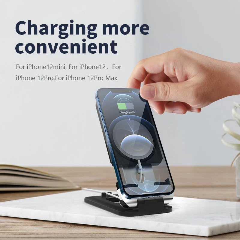 Magnetic Wireless Charger Holder Compact Suspended Charging Mobile Phone Holder Fast Charging Line Avoidance Design Charge Dock