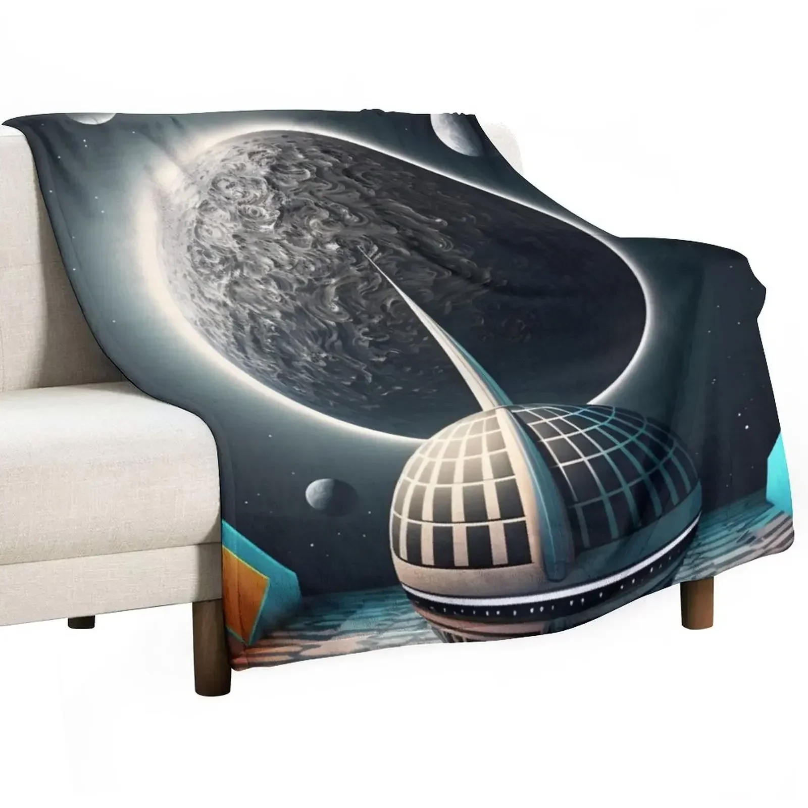 New Deco Spaceship landing In Planet X232's Space Port Throw Blanket Luxury Designer Multi-Purpose heavy to sleep Beach Blankets