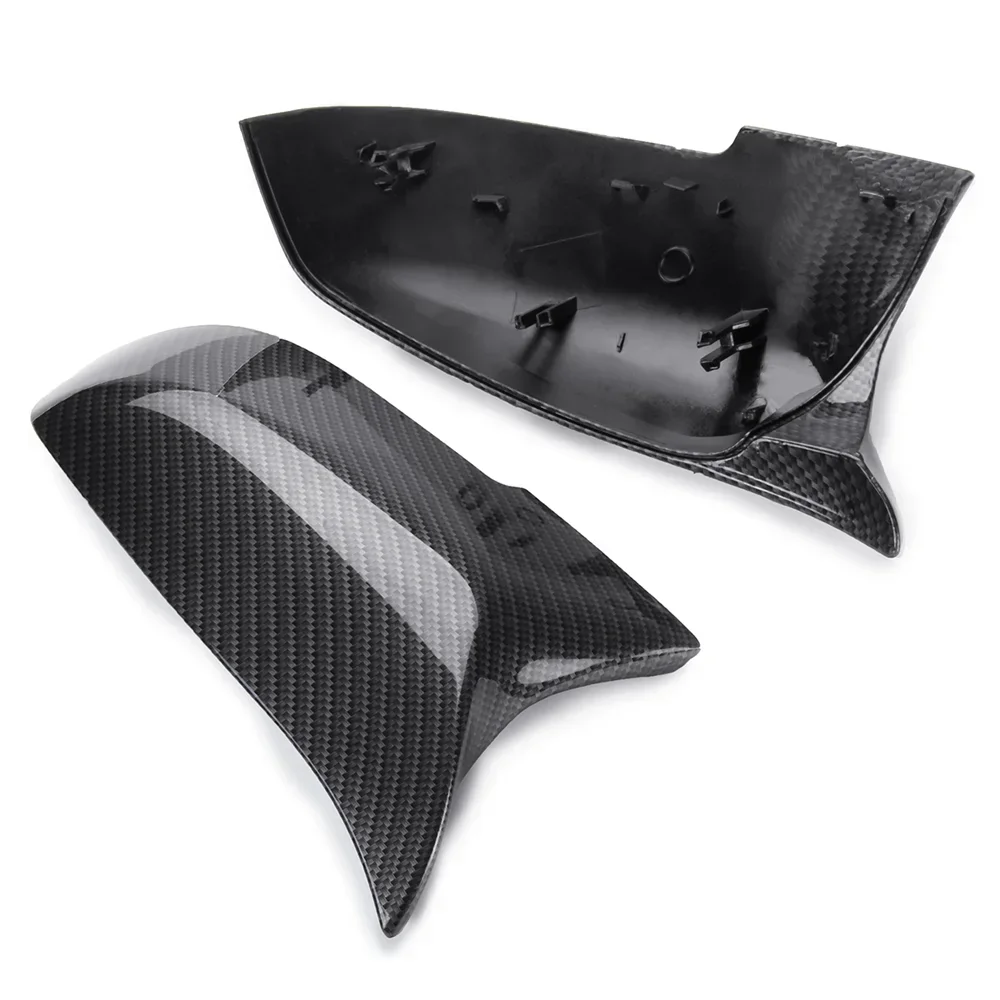 2PCS Car Side Rearview Wing Mirror Cover Caps For BMW 1 2 3 4 Series F20 F30 F31 F32 F34 F36 E84 2014 -2018 ABS Carbon Fiber