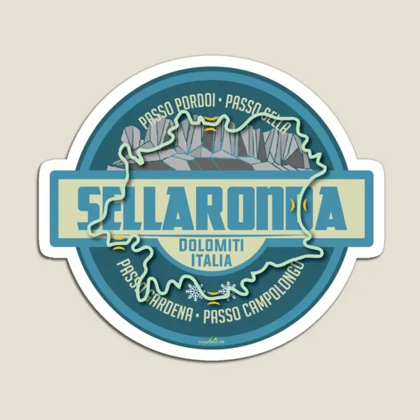Sella Ronda Dolomites Sellaronda Italia S imán bebé divertido para organizador de nevera refrigerador niños lindos pegatinas magnéticas