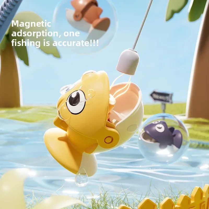Gioco di pesca magnetico per bambini Giocattolo di pesca elettrico per bambini Ha musica Gioco di filatura Canna da pesce Educazione Regali per bambini di 3 anni