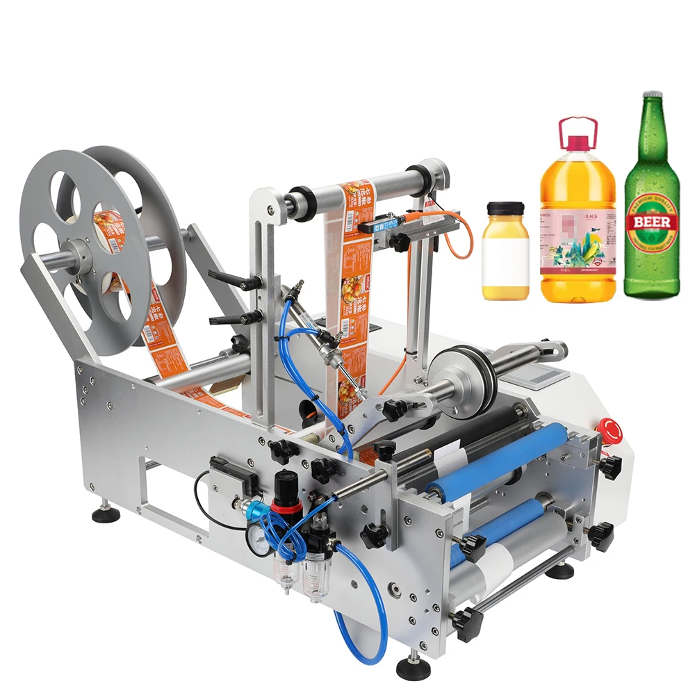 Semi Automatic Widely Aplicate Wine Bottle Labelling Machine for Can Cup Label Small Glass Round Bottle Manual Labeling Machine