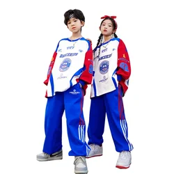 Children's Jazz Hip Hop Dance Costumes Streetwear Hip Hop Sports Teenage Boys Girls T-shirt Cargo Pant Tracksuit for Kids Tees