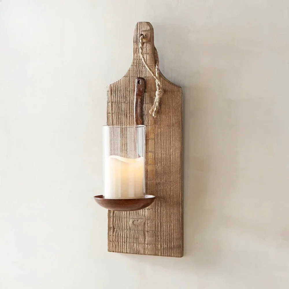 Retro American Simple Candlestick Wall Hanging Lamp for Restaurant Bed And Breakfast Bedroom Decorative Art without Fixture