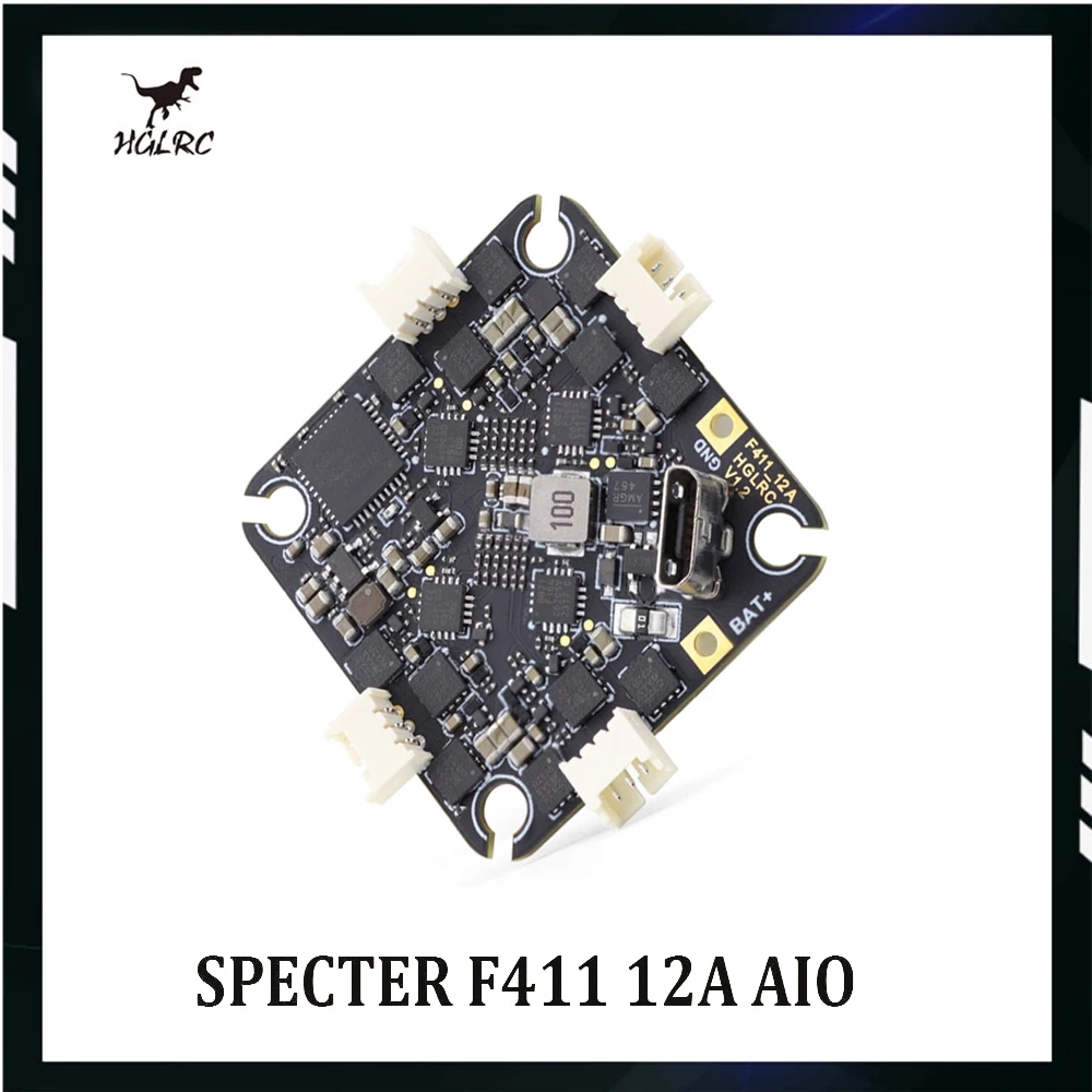 HGLRC SPECTER F411 12A AIO Flight Controller 12A 4in1 ESC 400mW UART ELRS 2.4G 2-4S 25.5X25.5mm For RC FPV Freestyle Drone