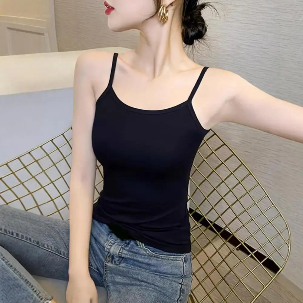 

2026 Layering Tank Top Women's Slim-Fit Camisole Spaghetti Strap Tank Top Scoop Neck Cami Shirts Summer Basic Undershirts 80%