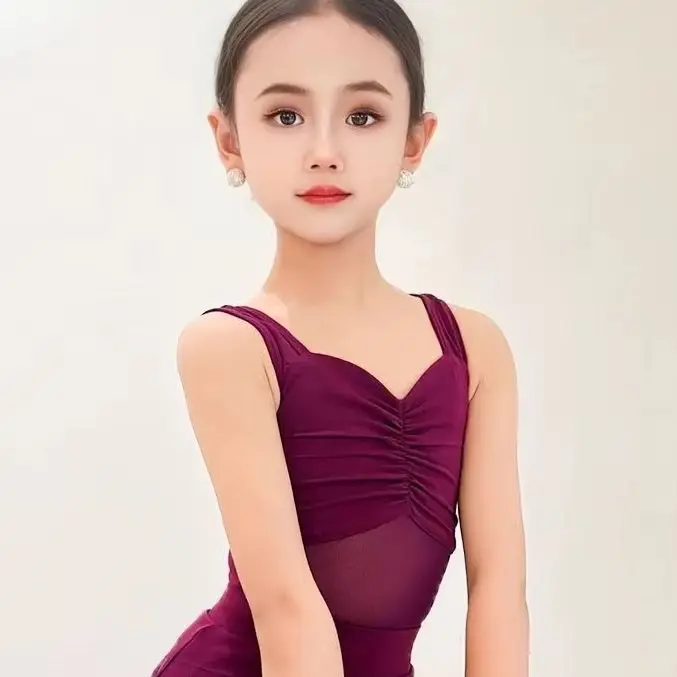 

Kids Professional Latin Dance Dress Girls Tango Salsa Samba Ballroom Dance Performance Stage Outfits Costume