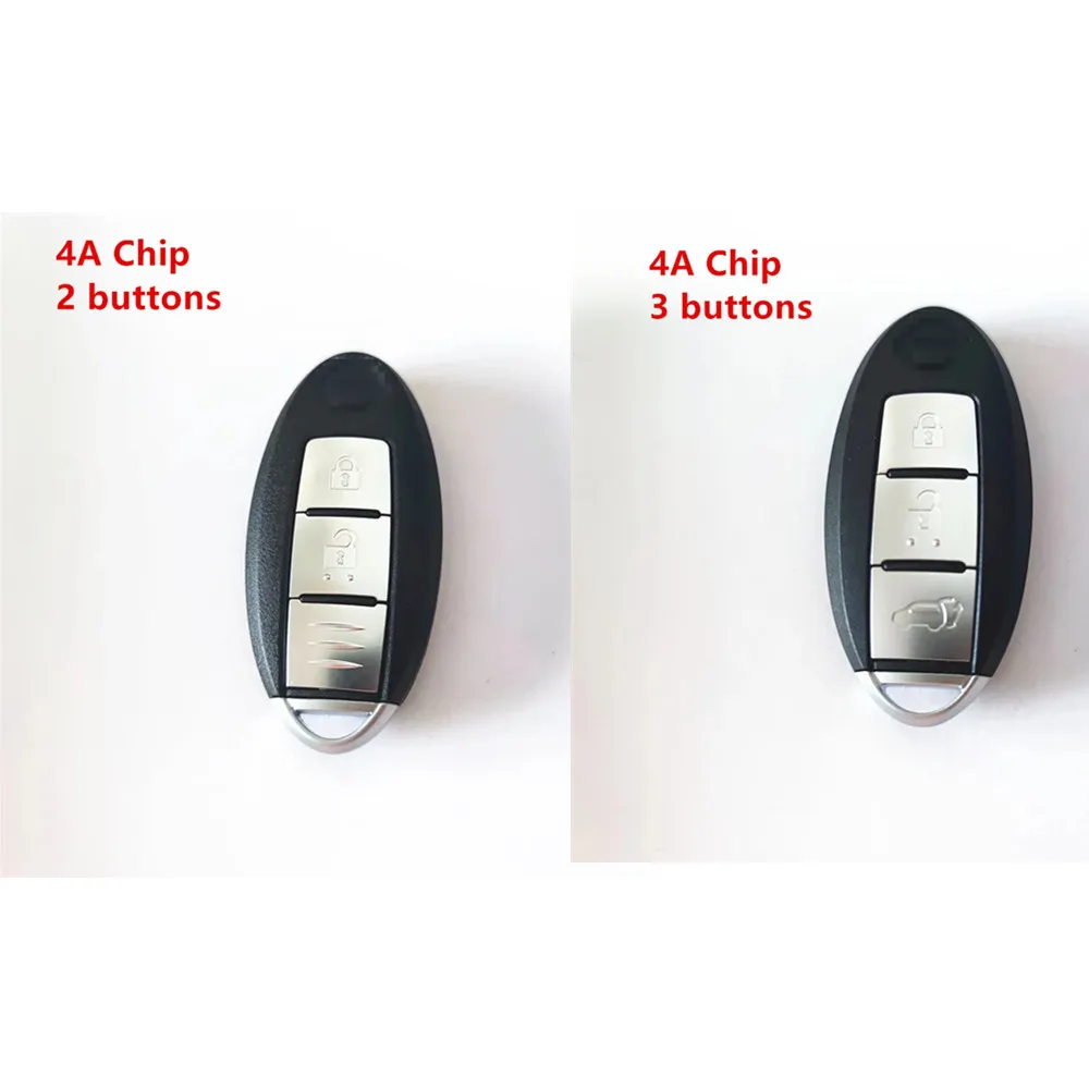 Chiave remota intelligente a 2/3 pulsanti per Nissan NISSAN Qashqai J11 X-Trail T32 S180144102 Chip 4A 434MHz