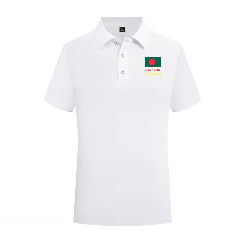 بنغلاديش يوم الاستقلال قميص بولو الرجال والنساء بلايز قصيرة الأكمام تي شيرت تنفس لينة ومريحة رداء علوي غير رسمي