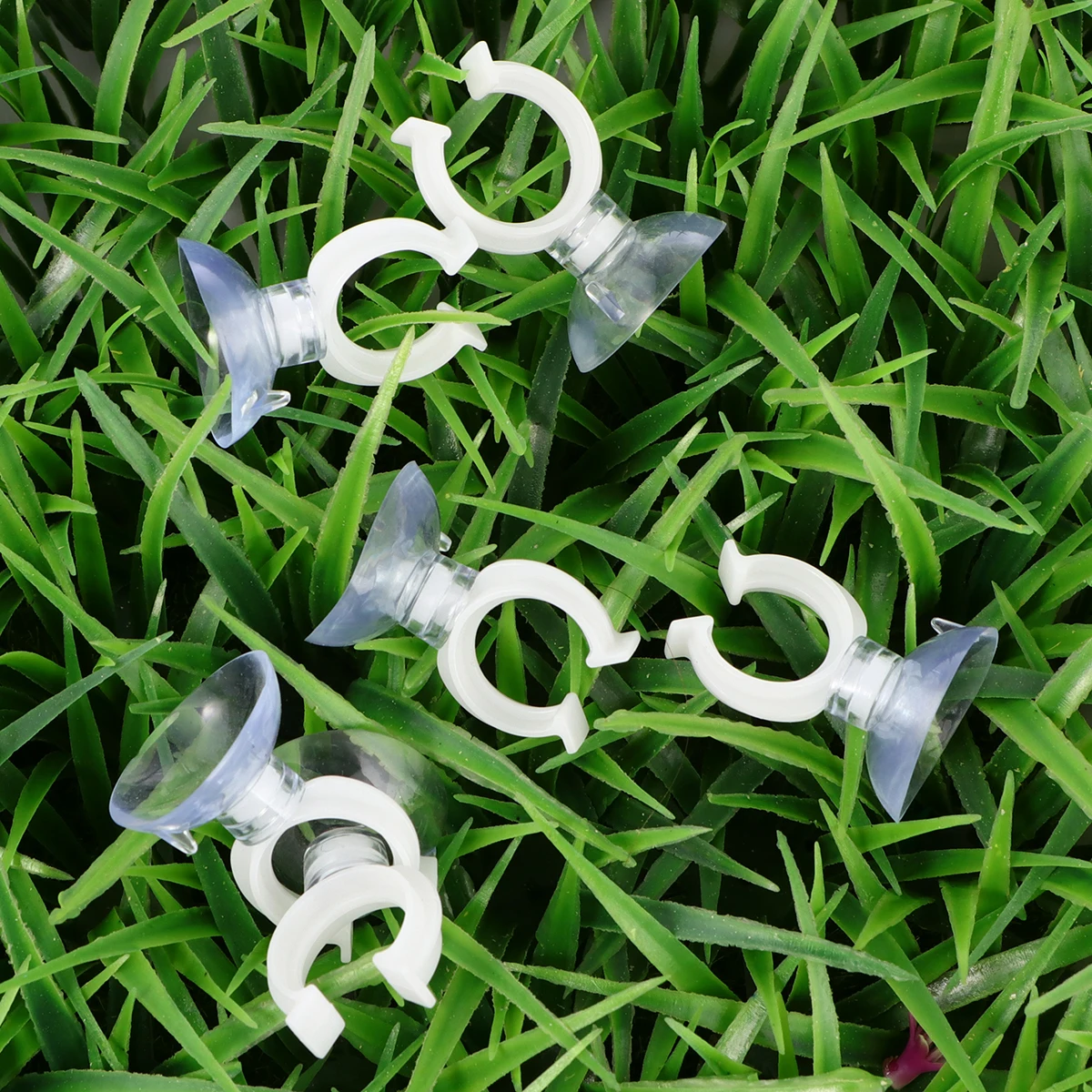 

30 Pcs Strong Transparent Sucker Clips for Aquarium Fish Tank Pipe Fixer Durable PVC Material Easy Installation