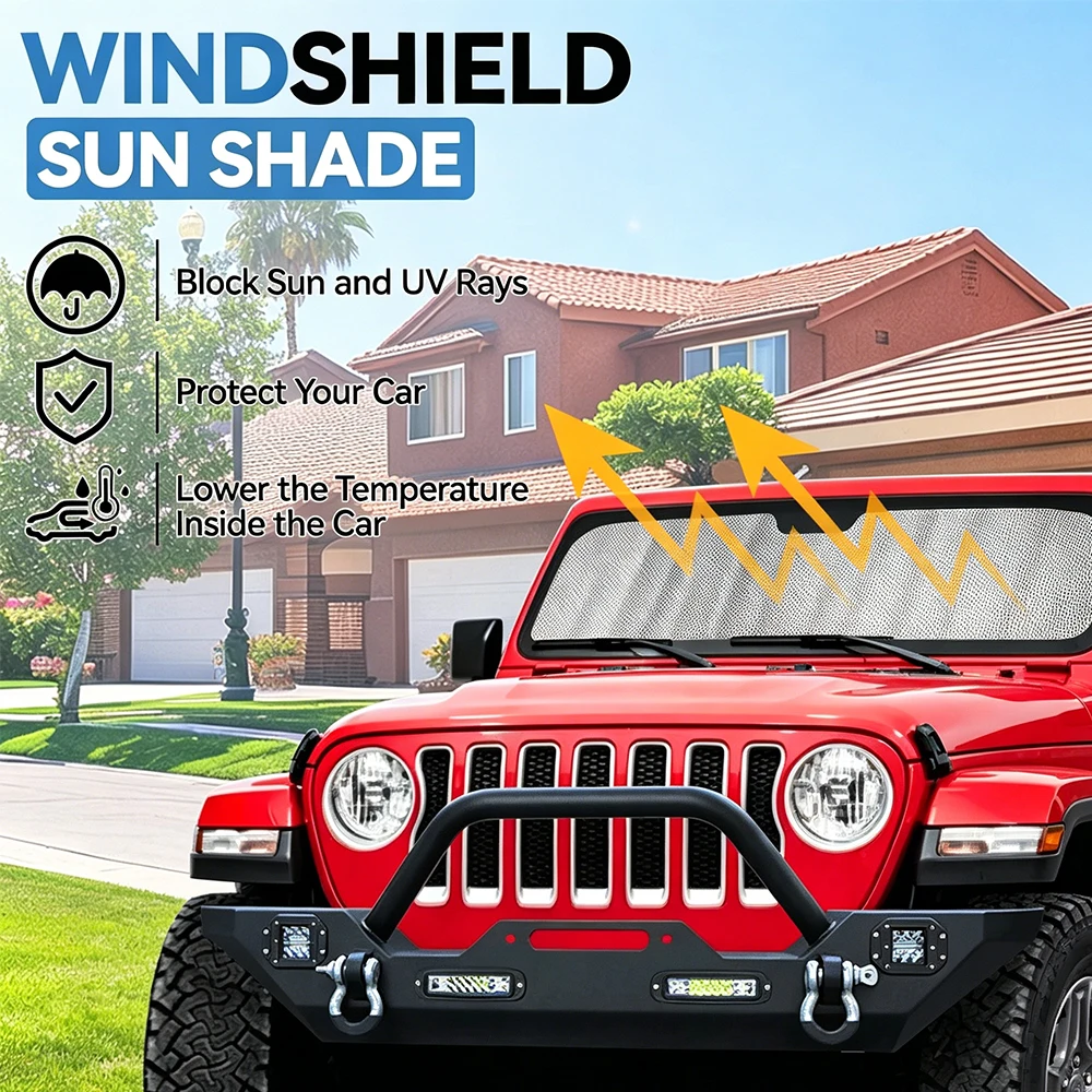 ชุดบังแดดเต็มรูปแบบสำหรับกระจก - Outdoor Camping Jeep บทวิจารณ์และราคา