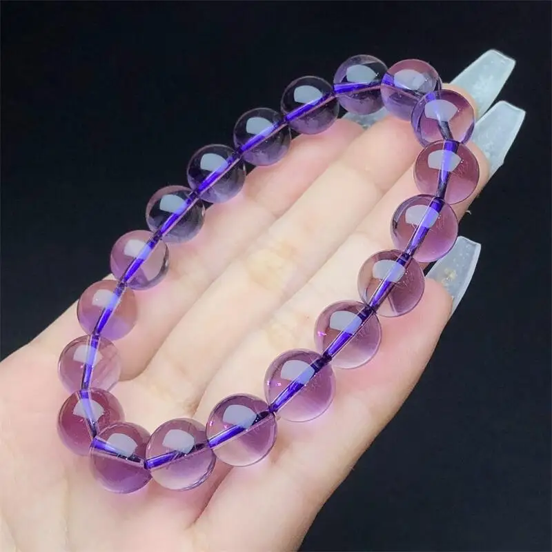 10MM Natural Amethyst Bracelet Crystal Bracelet Real Healing Fashion Handring Fine Jewellery Gift 1pcs