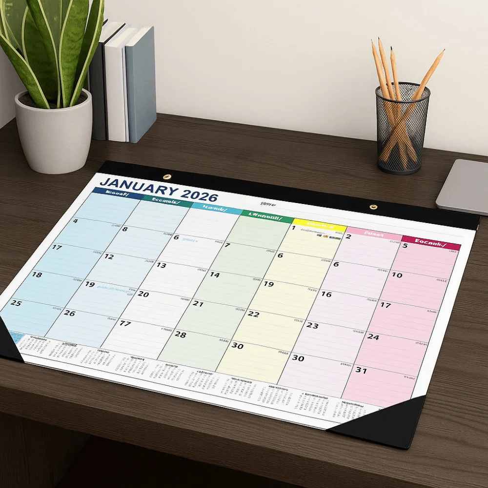 

Wall Decor Creative Wall Calendar Monthly Layout Spacious 18-Month Calendar Bright Premium Paper Hanging Calendar Wall Mount