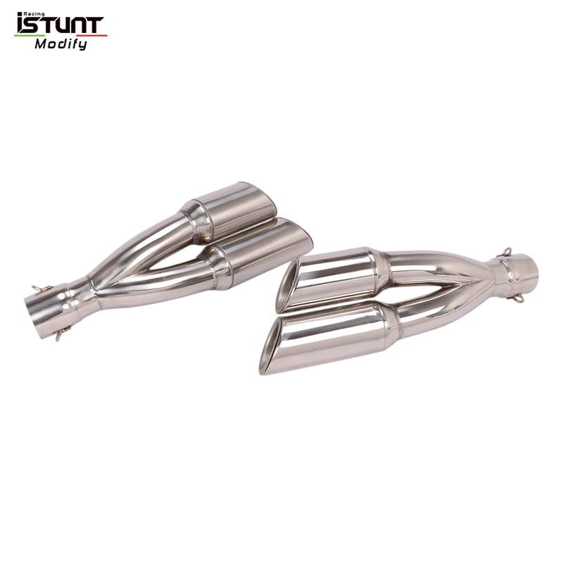 51mm Universal Motorcycle Exhaust Muffler Dual Escape Moto Right Left Slip for BMW f800gs f700gs z900 z1000 fz1 vespa r3 mt07