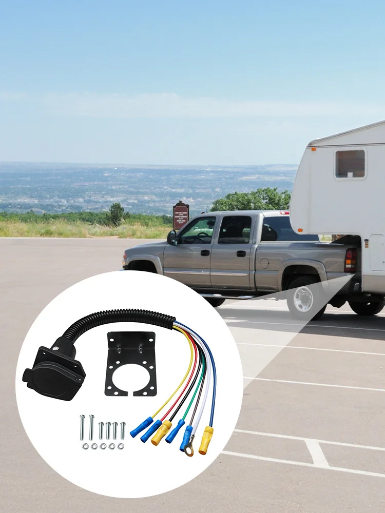 السيارات الأمريكية موصل متعدد الوظائف مقطورة تمديد قابس كوابل مجمعة الصدأ برهان 7 طريقة أنثى نهاية مقطورة المقبس اكسسوارات السيارات