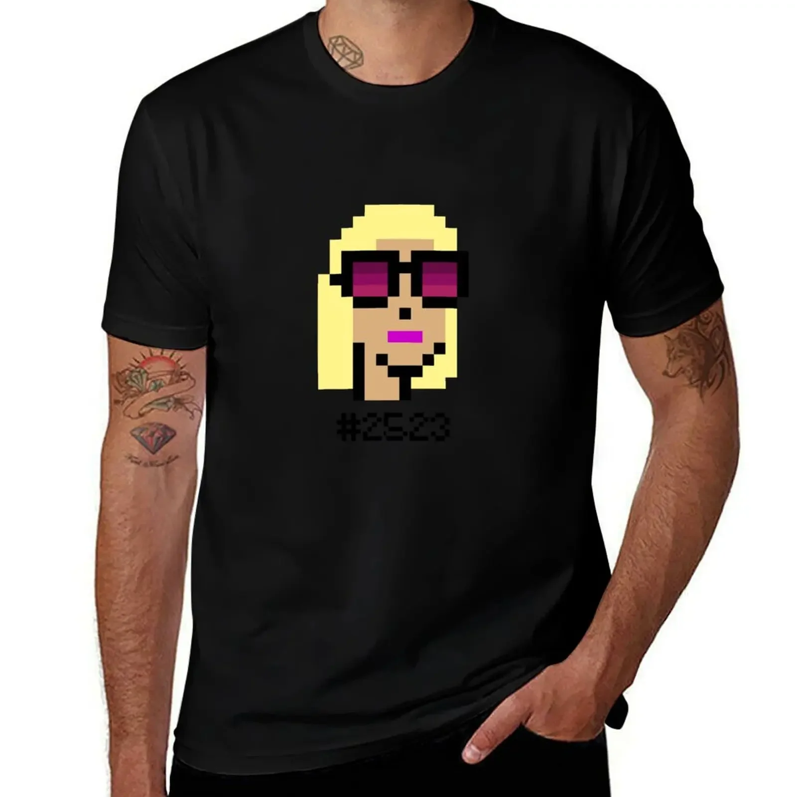 CryptoPunks #2523 T-Shirt Blouse sublime plain anime figures t shirts for men graphic