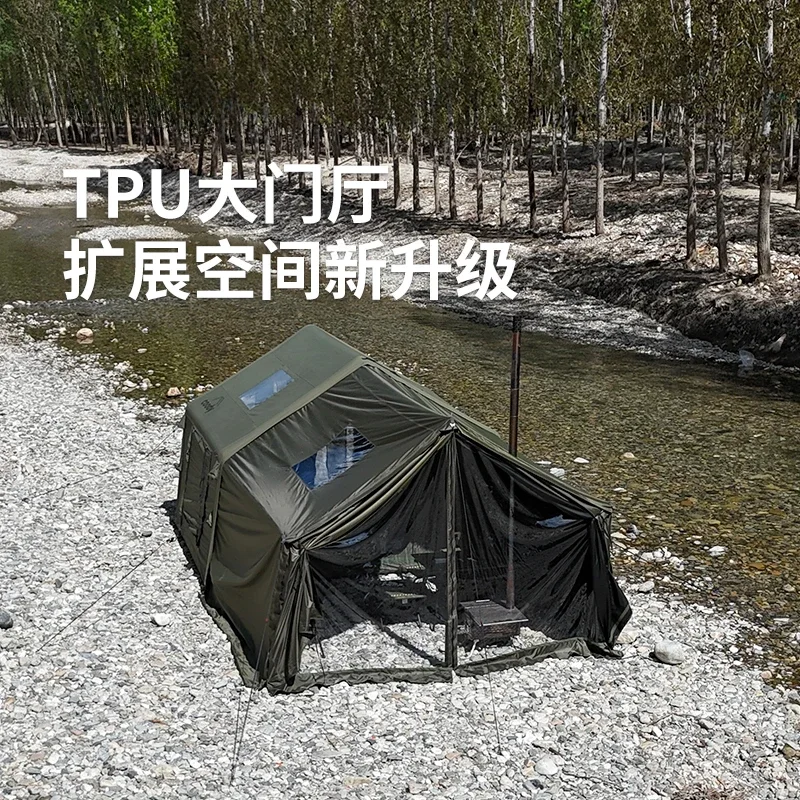 8 m2 military wind inflatable tent winter outdoor camping overnight warm wind-resistant vinyl