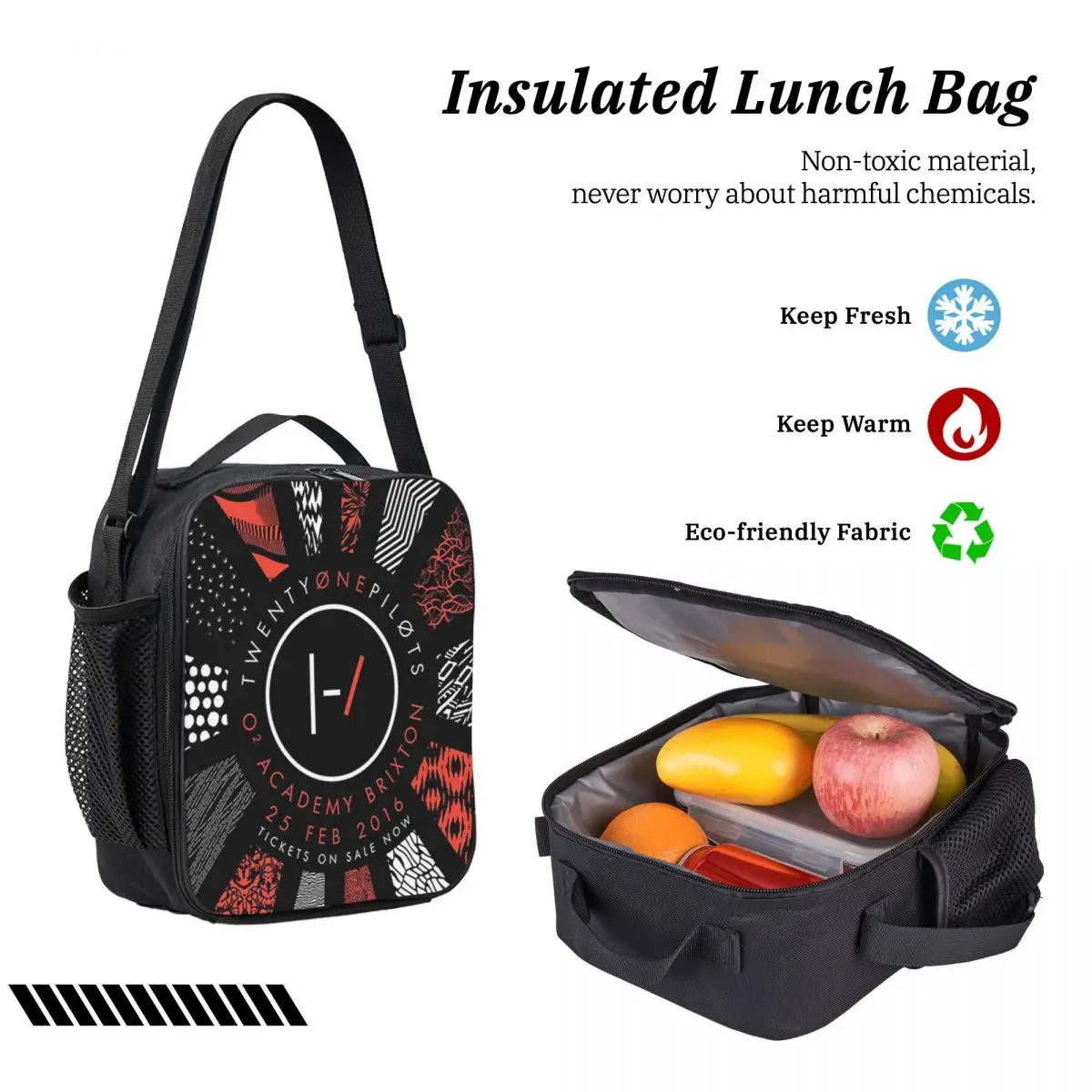 Twenty One Pilots 배낭 학생 소년 소녀 BookBag 학교 가방 컴퓨터 어깨 가방 3ps 절연 점심 가방 연필 케이스