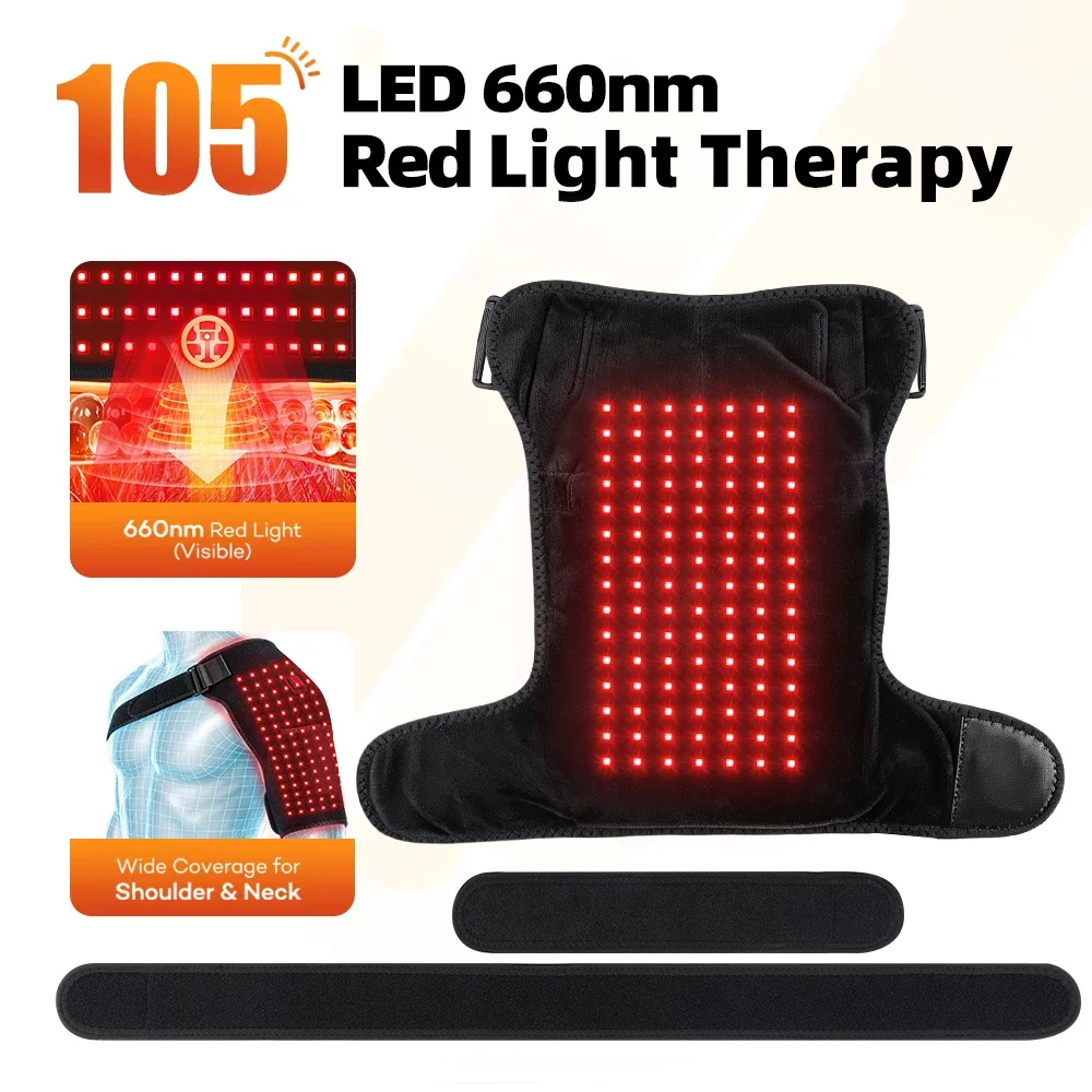 Electric Heated Shoulder Wrap 3 Temperature Levels 105 Red Light Beads USB Plug-in Warm Care Neck Shoulder Support Heating Pad