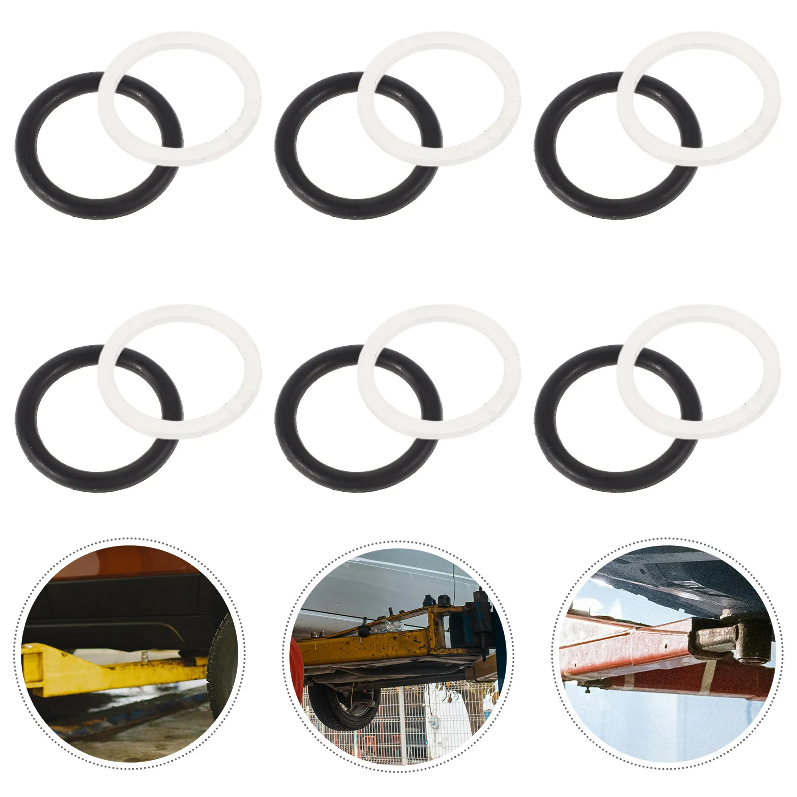 

20pcs Floor Repair Kit Oil Plug Gaskets Rubber Seals Drain Plug Washers Hydraulic Jack Maintenance Automotive Workshops Leak