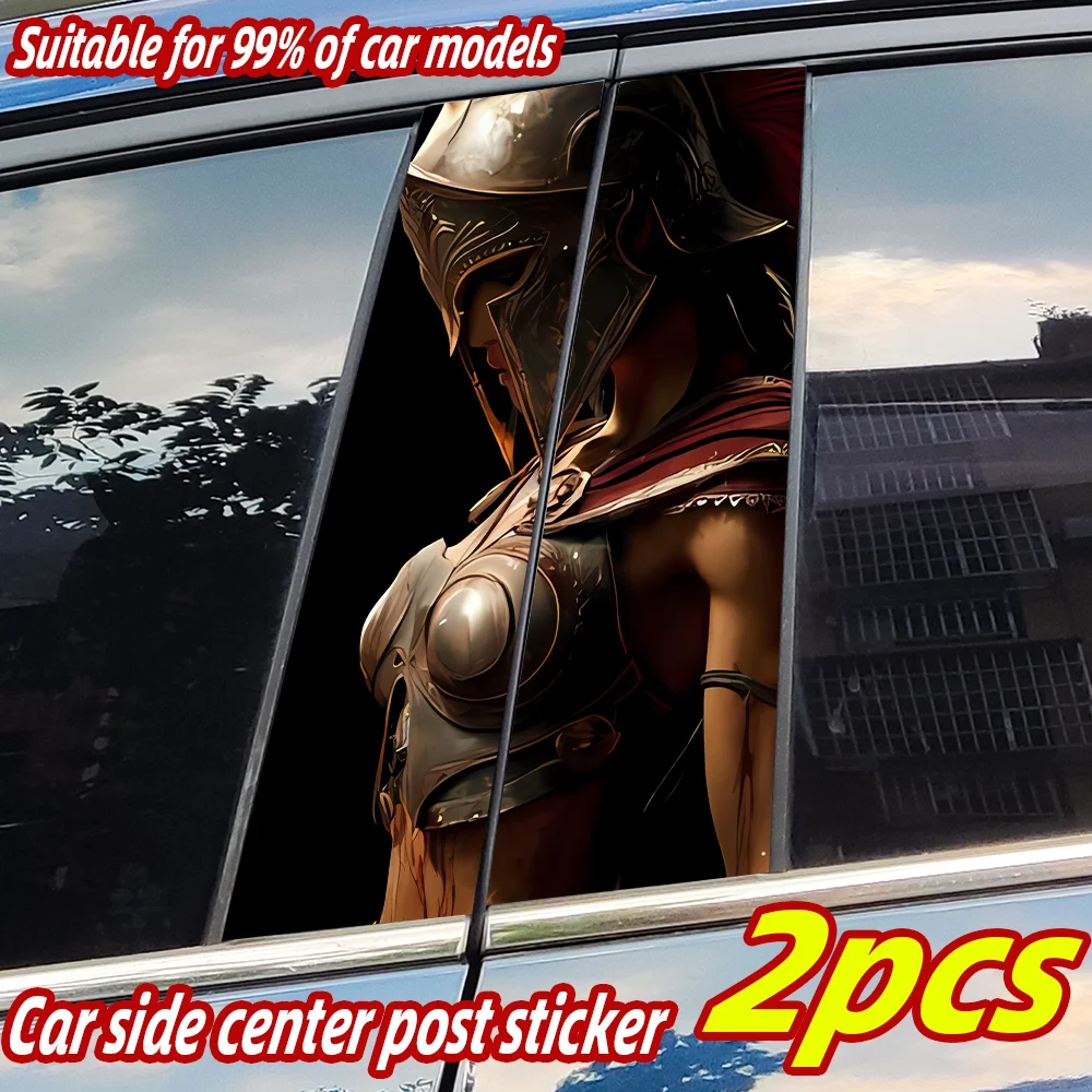 

Spartan Female Warrior Car Sticker Car B-pillar Vinyl Decal Waterproof Auto Center Pillar Sticker Cover Scratches Vehicle Decors