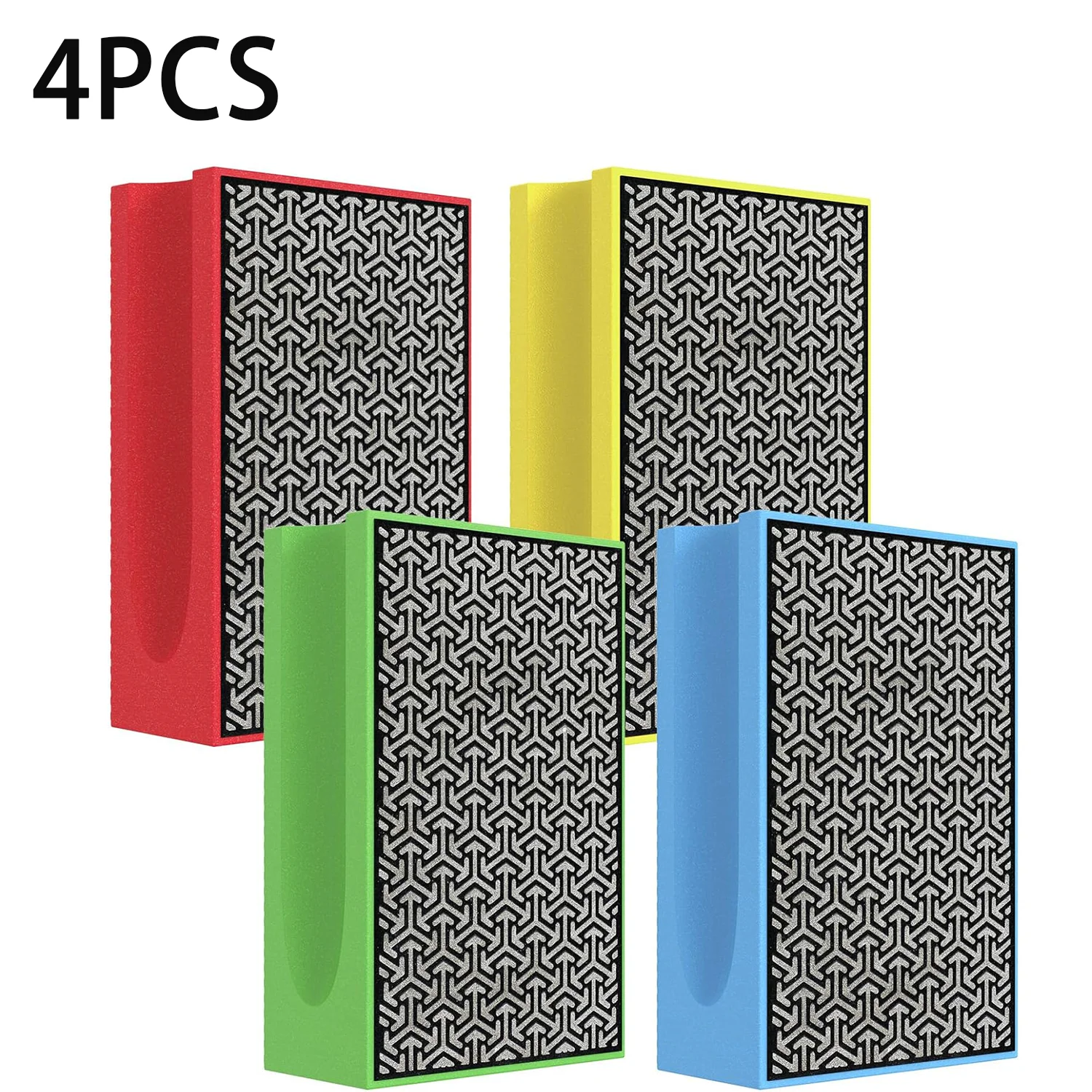 

4Pcs Diamond Hand Polishing Pads, Sanding Pads 60/100/200/400 Grit, Sanding Block for Glass Wood Ceramic Marble Metal Tile Tools