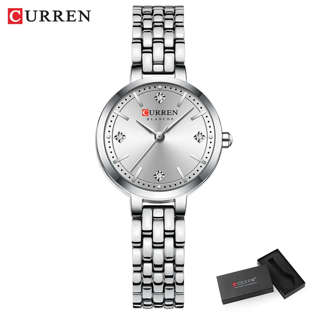 CURREN Mode Goldene Uhr für Frauen Edelstahl Wasserdichte Damenuhren Original Luxus Damen Quarz Armbanduhr 3