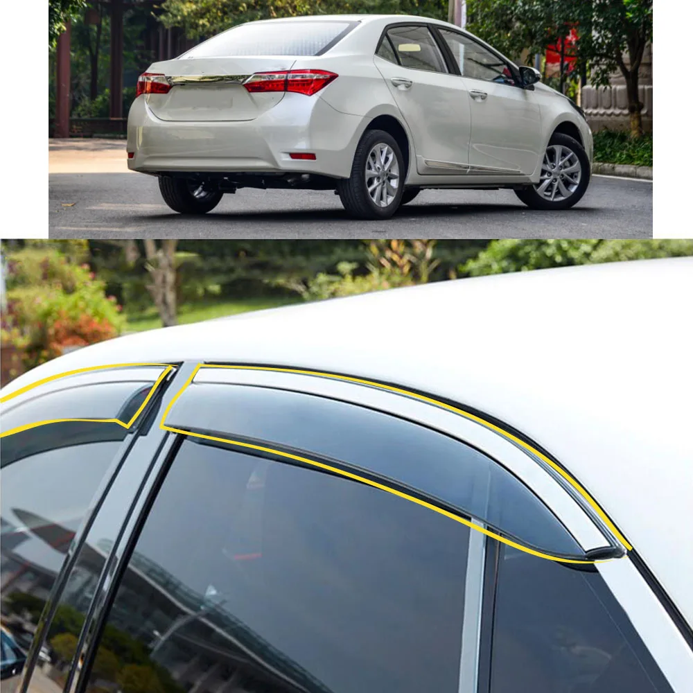 Car Sticker Plastic Window Glass Wind Visor Rain/Sun Guard Vent For TOYOTA COROLLA Altis 11th 2014 2015 2016 2017 2018 2019