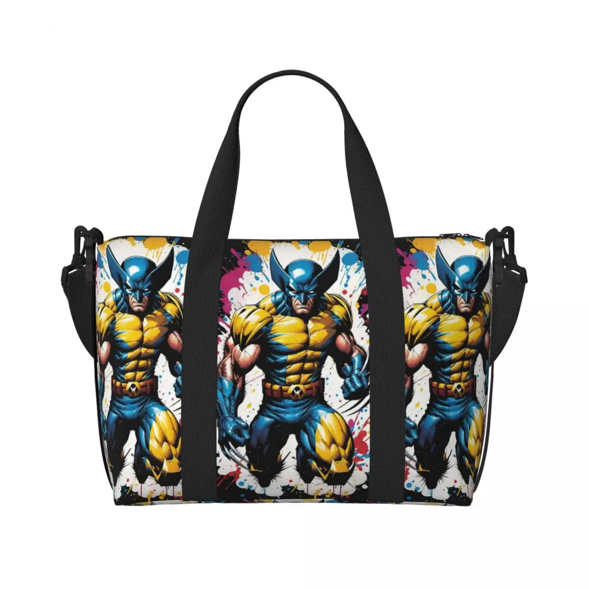 Custom Graffiti Design Wolverine Groceries Shopping Tote Bags Women Large Capacity Anime Cartoon Beach Gym Travel Bags