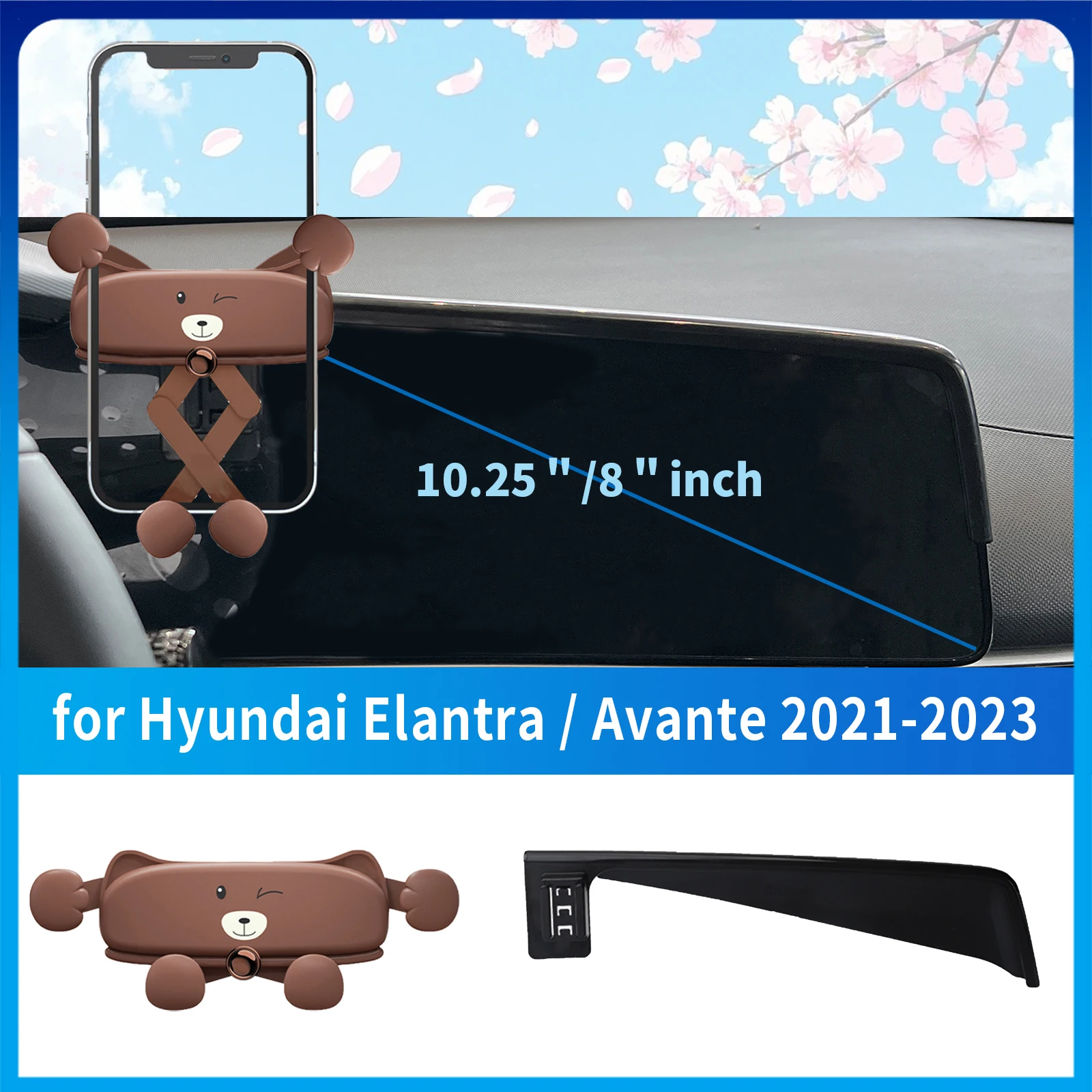 

for Hyundai Elantra Avante 2021~2025 N Line CN7 cute cartoon style Car Mobile Phone Holder GPS Bracket Navigation Stand Auto