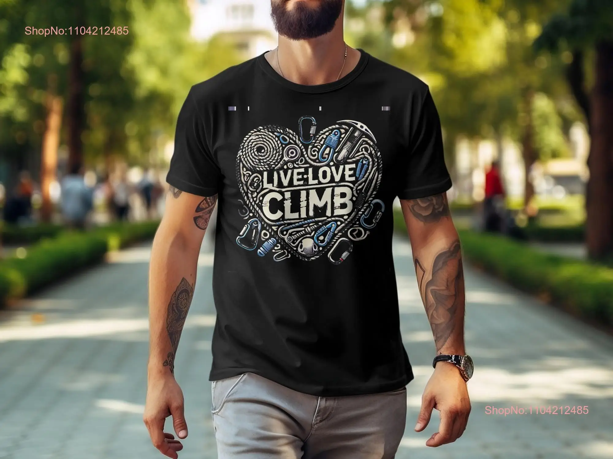 Live Love Climb T Shirt Heart Shaped Design Climbing Gear s Perfect for Climbers Unique Outdoor Adventure