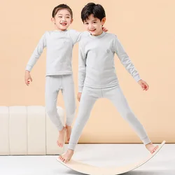 Kids Thermal Underwear Cotton Thicken Warm Autumn Winter Teenage Boys Underwears Set Sleepwear 2pcs Girls Clothing Set Homewear