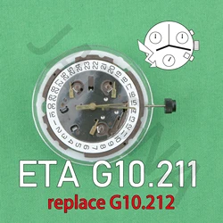 ETA G10.211 Movement 4-Point 6-Pin G10.212 Universal V8 Quartz Watch Movement Replacement Accessories replace G10.212 movement