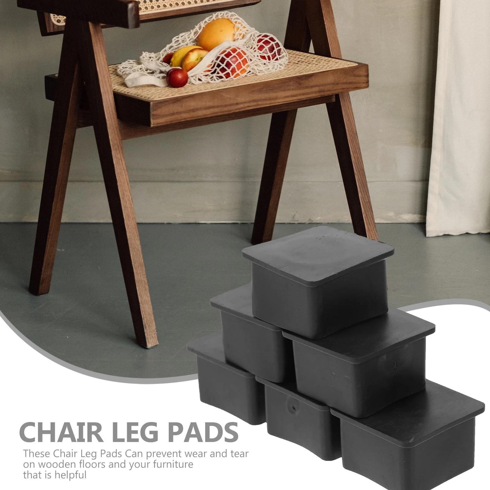 20Pcs Chair Leg Caps Square Floor Protectors Waterproof Non-Slip Scratch-Resistant Furniture Pads for Hardwood Floors Chair Leg