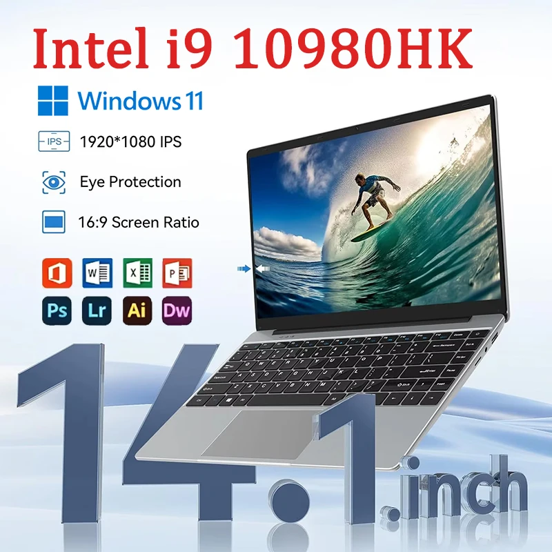2026 Intel Core i9-10980HK Notebook Windows 11 Pro 14.1inch Laptop 16GB RAM 1TB/2TB SSD Fingerprint UnIock Office Game Laptops