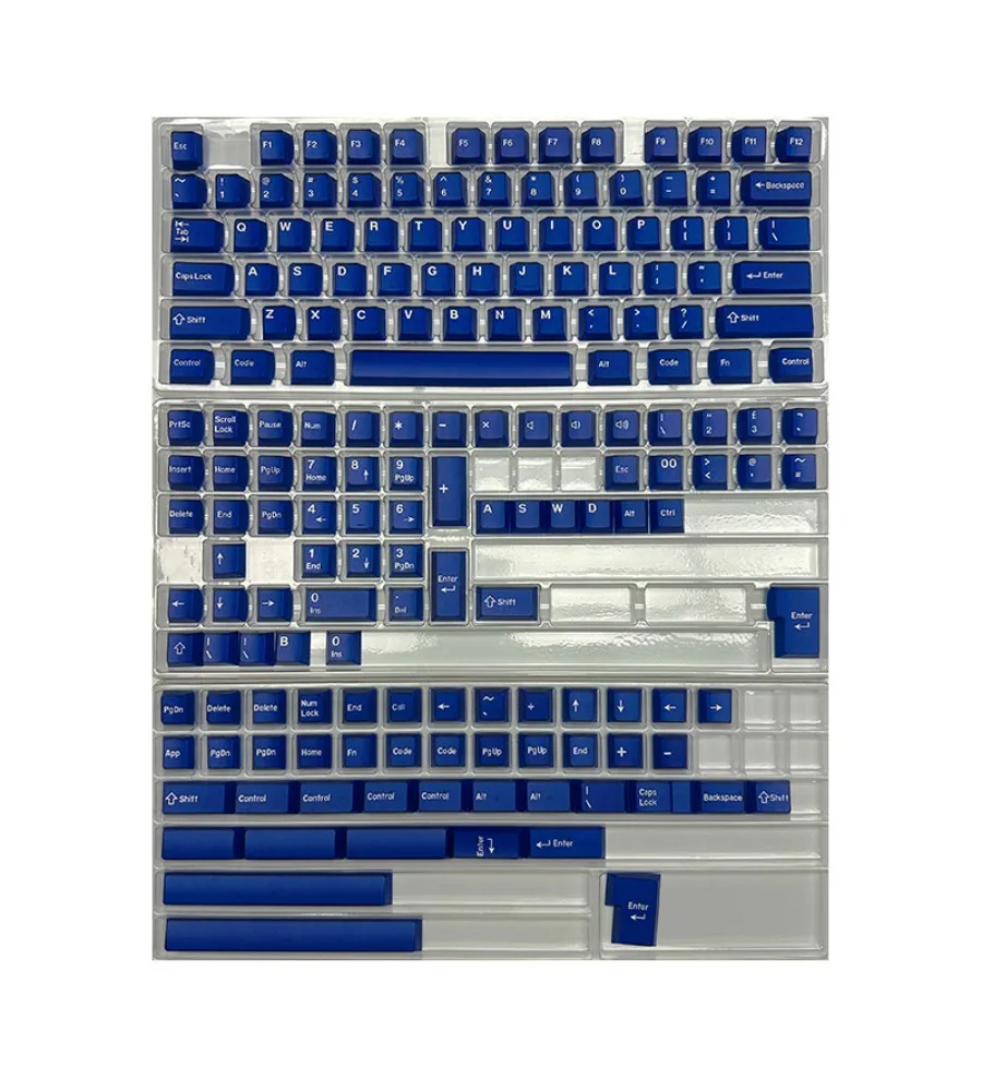 Original high-PBT full set of mechanical keyboards: 61 75 980 blue semi-transparent two-tone keycaps