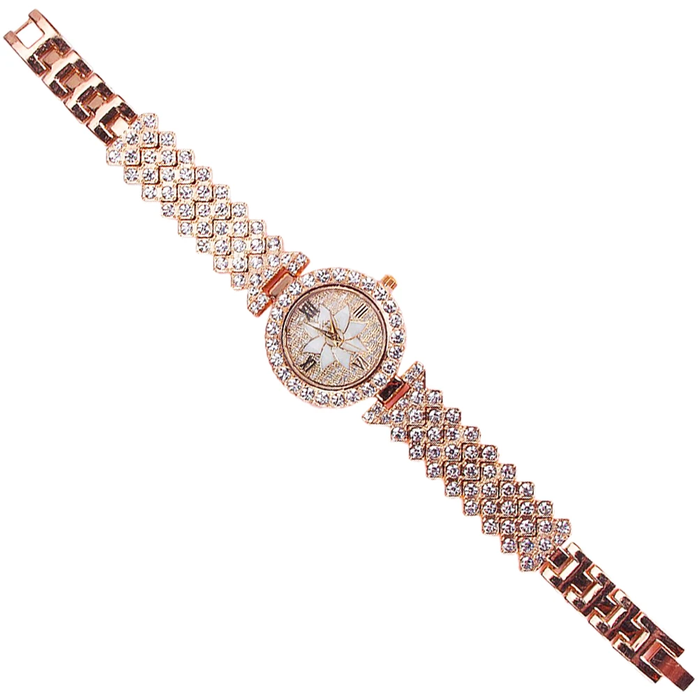 

Embellished Women Watch Elegant Alloy Rhinestone Adjustable Strap Lightweight Quartz Wrist Watch for Daily for Ladies